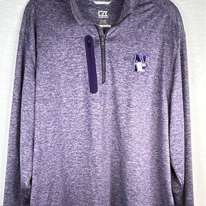 Northwestern Wildcats Cutter & Buck 1/4 Zip Purple Top XL Fathers Day Gift Fanwe